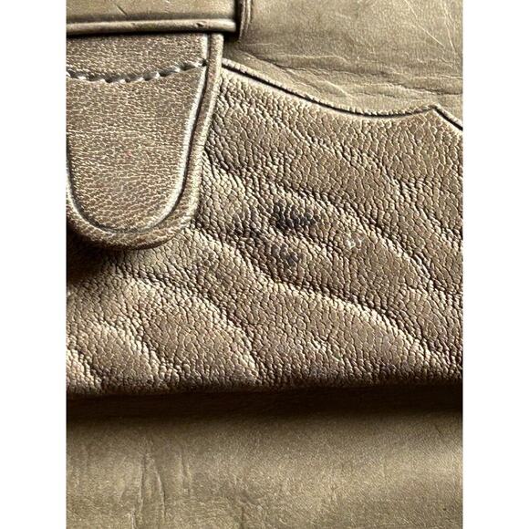 Antique Sterling Silver & Leather Wallet Coin Purse Grey Brown Preloved - Picture 11 of 13